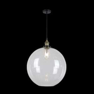 230v 60W E27 Antique Brass Large Glass Ball Pendant