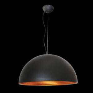 230v 40W E27 Large Dome Metal Pendant, Black & Gold