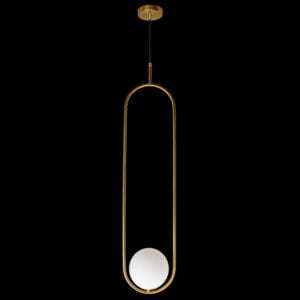 230v 3W G9 LED, Long Luna Gold Pendant