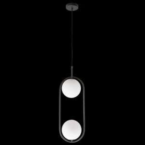 230v 3W G9 LED, Double Luna Charcoal Black Pendant
