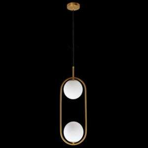 230v 3W G9 LED, Double Luna Gold Pendant