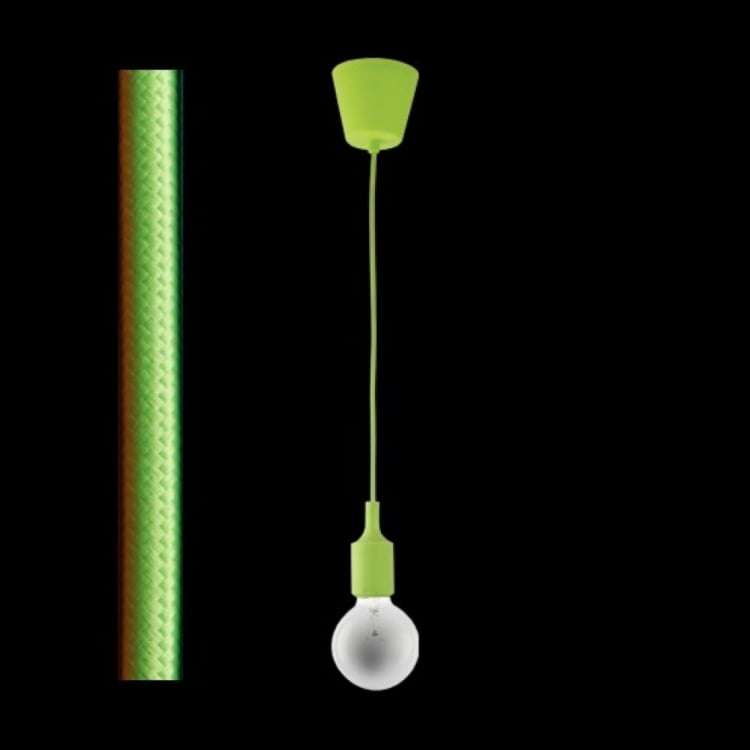 230v 60W E27 2 Core Green FabricCable Pendant