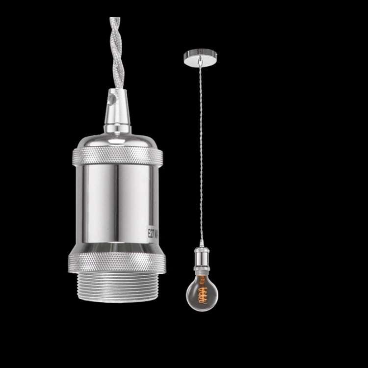230v 40W E27 Twisted Fabric Cord Pendant, Chrome