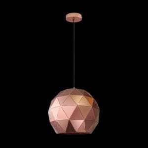 230v 40W E27 Medium Laser Cut Metal Ball Pendant, Copper