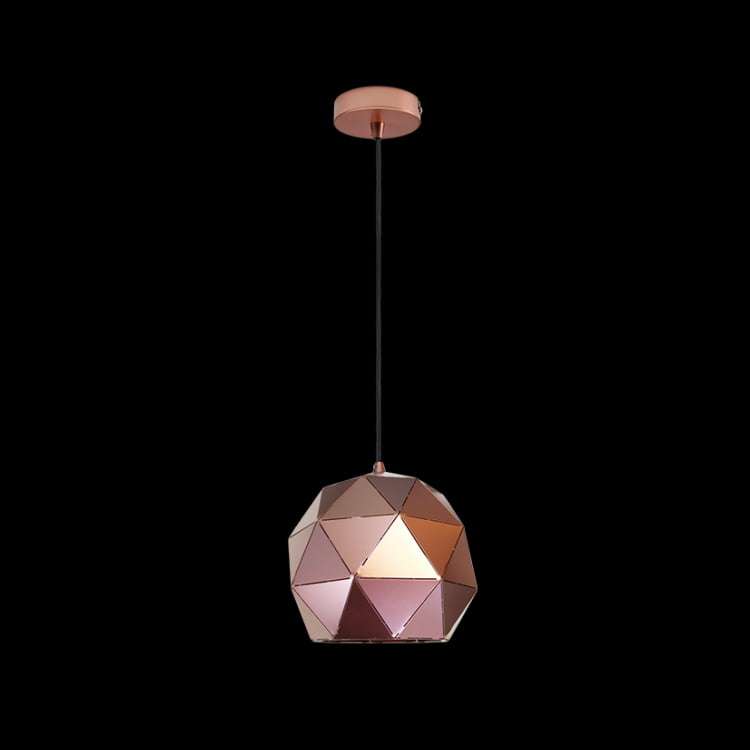 230v 40W E27 Small Laser Cut Metal Ball Pendant, Copper