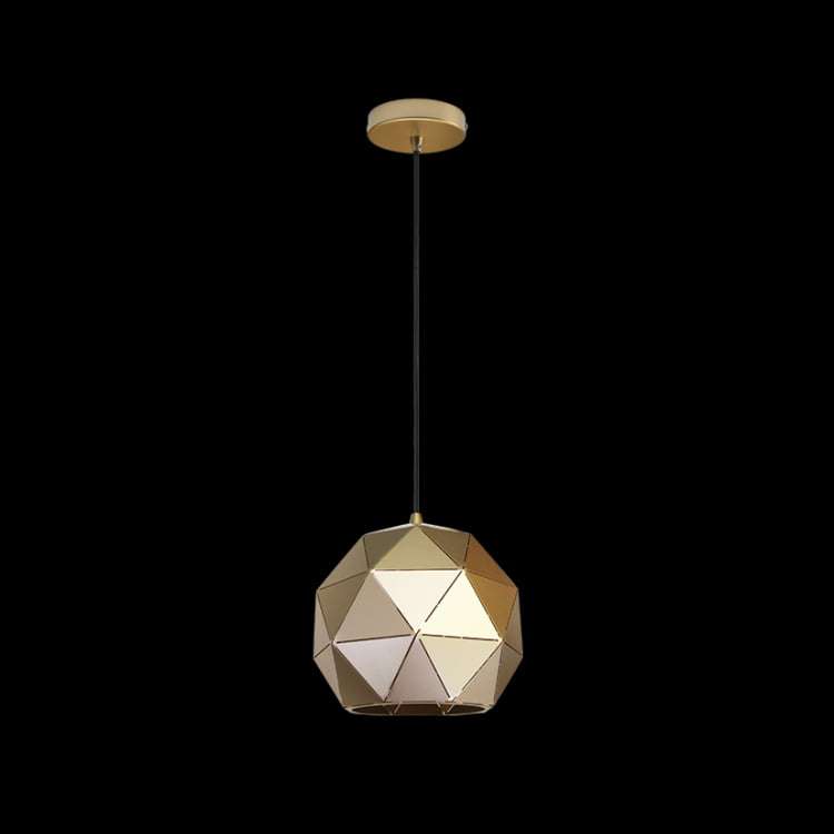 230v 40W E27 Small Laser Cut Metal Ball Pendant, Satin Gold
