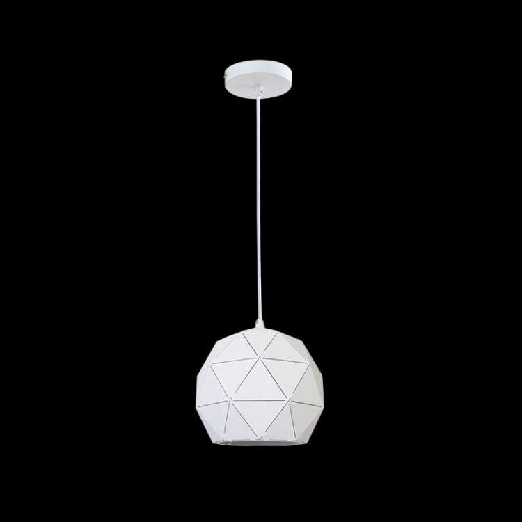 230v 40W E27 Small Laser Cut Metal Ball Pendant, Matt White
