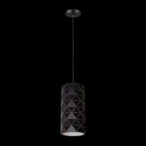 230v 40W E27 Laser Cut Metal Cylinder Pendant, Black