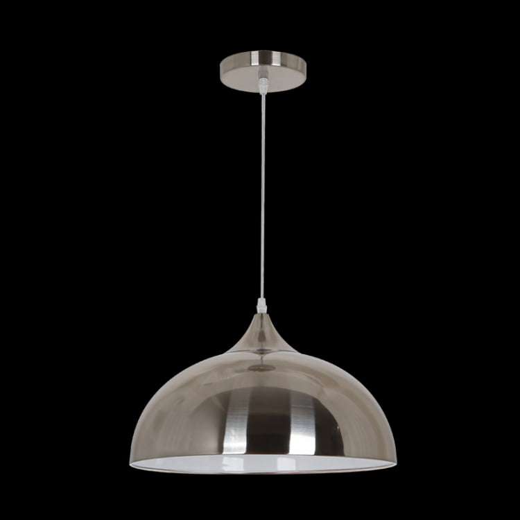 230v 40W E27 Nickel Satin Half Dome Metal Pendant