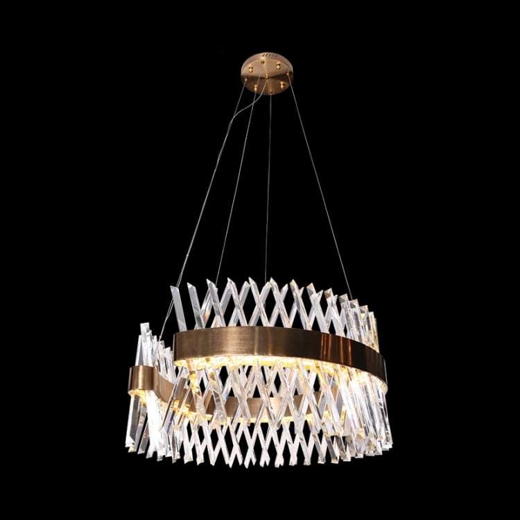 230v 60W LED SMD Round Crystal and Gold Chandelier