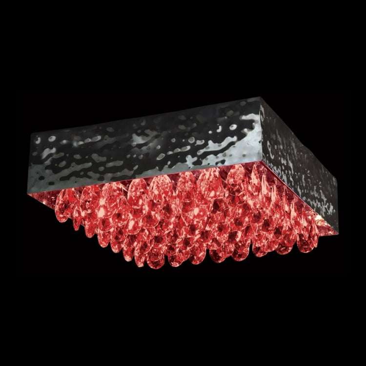230v 40W G9 Magma Red Crystals Ceiling Fitting