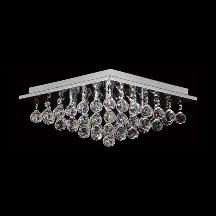 230v 3W G9 LED Small Square Crystal K9 Ceiling Fitting