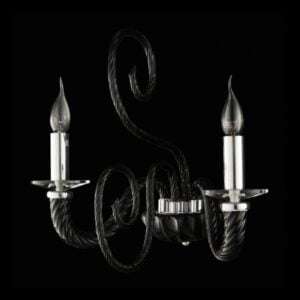 230v 40W E14 Black Glass Arm Wall Light