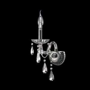 230v 40W E14 1 Arm Glass and Crystal Wall Light
