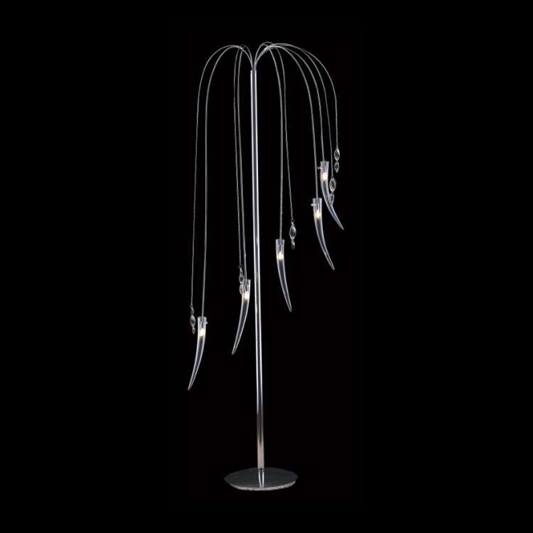 230v 20W G4 Bi-Pin Tusk Glass Floor Lamp with Foot switch