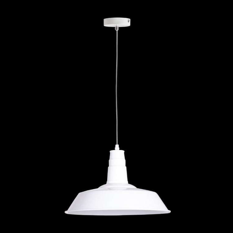 230v 40W E27 Large Metal Pendant, White