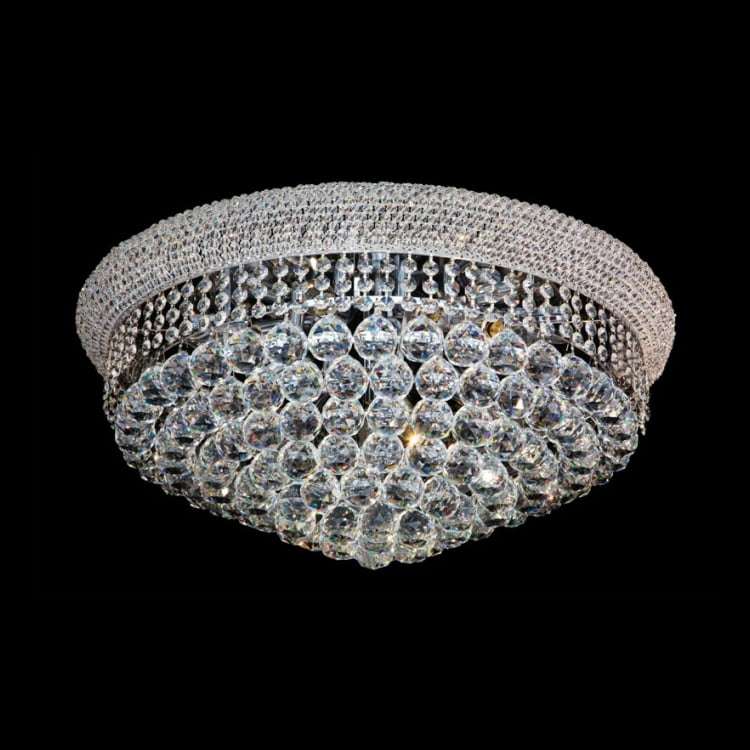 230v 40W E14 Medium Round K9 Crystal Ceiling Fitting