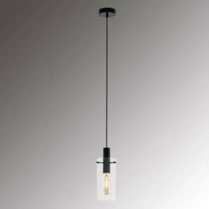 MONTEFINO PENDANT 1 LIGHT BLACK/GLASS