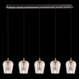Golden Wizard Glass 5 light Pendant